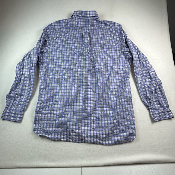 Ralph Lauren Shirt Men XL Blue Plaid COTTON STRETCH Button Down Pony Long sleeve - Picture 5 of 12